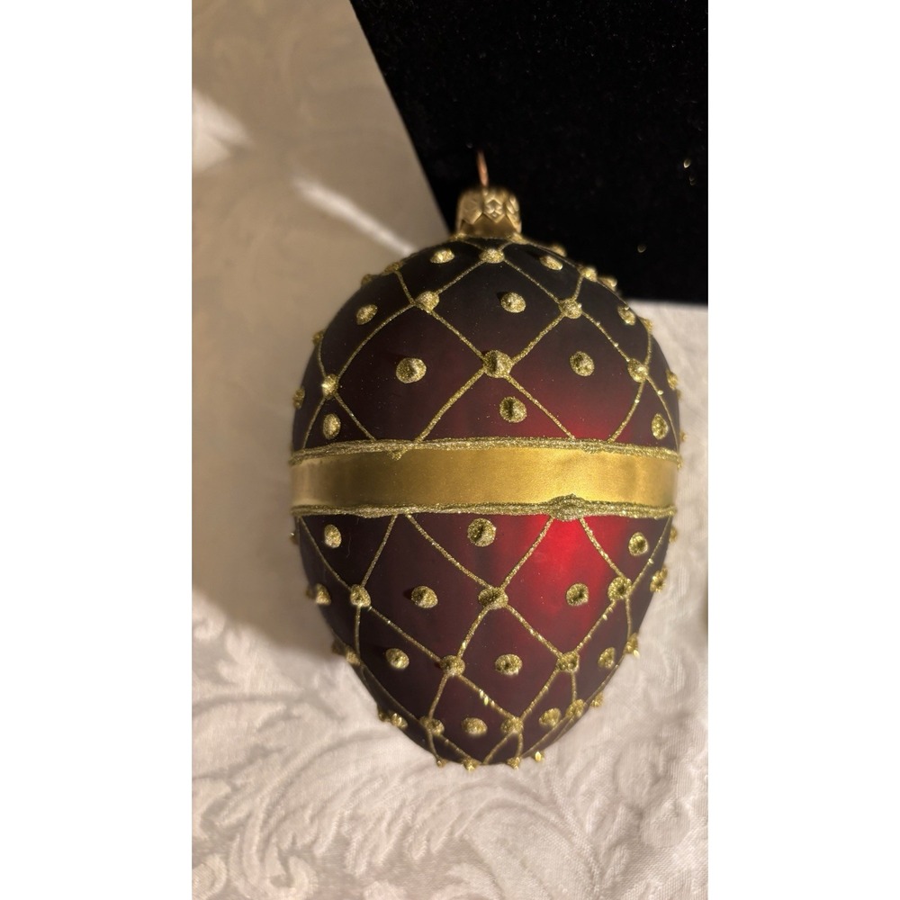 Dept 56 Burgundy Christmas With Gold Handmade Detail. Signature Tag